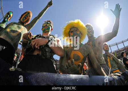 Sep. 04, 2010 - Denver, Colorado, United States of America - Colorado State fans before the Rocky Mountain Showdown game between the Colorado State Rams and the Colorado Buffaloes at Invesco Field at Mile High. Colorado defeated Colorado State by a score of 24-3. (Credit Image: © Andrew Fielding/Southcreek Global/ZUMApress.com) Stock Photo