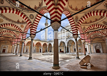 In the courtyard of  the Bayezid II Mosque, built in 1488, Edirne (Adrianople), Thrace, Turkey. Stock Photo