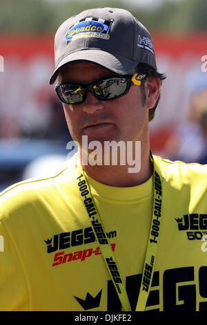 Sep. 05, 2010 - Indianapolis, Indiana, United States of America - 05 September 2010: Jeg Coughlin Jr. waits in the staging area. The Mac Tools U.S. Nationals were held at O'Reilly Raceway Park in Indianapolis, Indiana. (Credit Image: © Alan Ashley/Southcreek Global/ZUMApress.com) Stock Photo