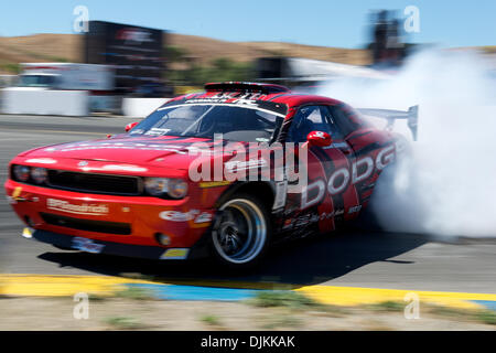 Sept. 10, 2010 - Sonoma, California, United States of America - Samuel Hubinette in the SHR/BFGoodrich Dodge Challenger during the Formula Drift event Point of Impact at Infineon Raceway. (Credit Image: © Matt Cohen/Southcreek Global/ZUMApress.com) Stock Photo