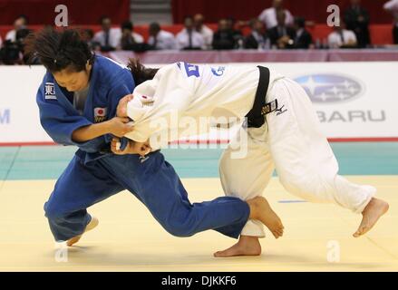 Sep 11, 2010 - Tokyo, Japan - YOSHIE UENO of Japan (blue) fights with MIKI TANAKA of Japan in the women's judo 63kg during the World Judo Championships Tokyo 2010 at the Yoyogi National Gymnasium. (Credit Image: © Koichi Kamoshida/Jana Press/ZUMApress.com) Stock Photo