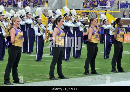 Sept. 11, 2010 - Greenville, North Carolina, United States of America - The ECU band and dancers perform during the game between the East Carolina Pirates and the Memphis Tigers at Dowdy-Ficklen Stadium.  The Pirates defeated the Tigers 49-27. (Credit Image: © David Friend/Southcreek Global/ZUMApress.com) Stock Photo