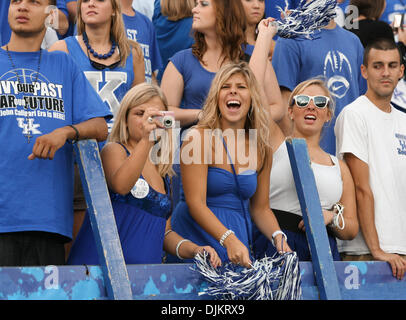 Sept. 11, 2010 - Lexington, Kentucky, United States of America - Kentucky fans cheer as the wildcats take the field from Commonwealth Stadium in Lexington. (Credit Image: © Wayne Litmer/Southcreek Global/ZUMApress.com) Stock Photo