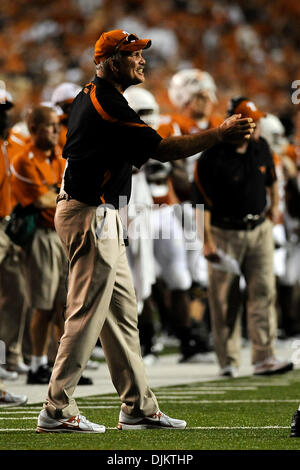 Sept. 11, 2010 - Austin, Texas, United States of America - Duane Akina coaches the defensive backfield during the game between the University of Texas and the University of Wyoming. The Longhorns defeated the Cowboys 34-7 (Credit Image: © Jerome Miron/Southcreek Global/ZUMApress.com) Stock Photo