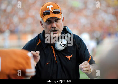 Sept. 11, 2010 - Austin, Texas, United States of America - Duane Akina coaches the defensive backfield during the game between the University of Texas and the University of Wyoming. The Longhorns defeated the Cowboys 34-7 (Credit Image: © Jerome Miron/Southcreek Global/ZUMApress.com) Stock Photo