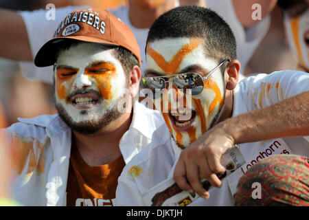 Sept. 11, 2010 - Austin, Texas, United States of America - Members of the Texas Hellraisers cheer on the University of Texas during their game with the University of Wyoming. The Longhorns defeated the Cowboys 34-7 (Credit Image: © Jerome Miron/Southcreek Global/ZUMApress.com) Stock Photo