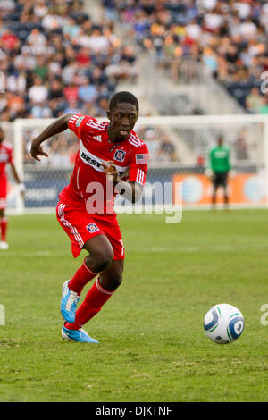 Sept. 11, 2010 - Chester, Pennsylvania, United States of America - Chicago Fire forward Patrick Nyarko (#14) dribbles the ball during the match against the Philadelphia Union at PPL Park in Chester, PA. The Union earned their first shut out, winning 1-0. (Credit Image: © Kate McGovern/Southcreek Global/ZUMApress.com) Stock Photo