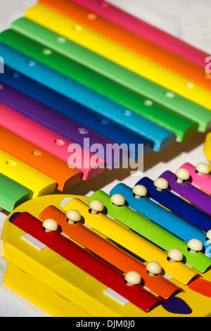 Close up view of colorful xylophones. Stock Photo