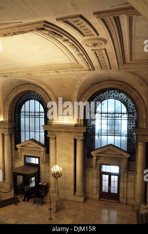 The hall of the New York Public Library Stock Photo