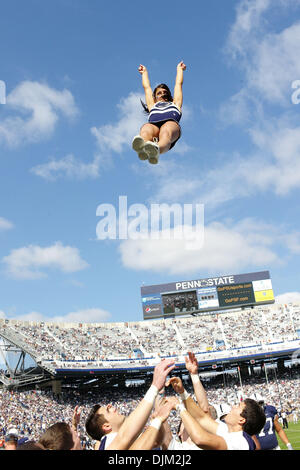 Sept. 18, 2010 - University Park, Pennsylvania, United States of America - Penn State Nittany Lions Cheerleaders during action in the game at Beaver Stadium in University Park, Pennsylvania.  during action in the game at Beaver Stadium in University Park, Pennsylvania.  Penn State defeated Kent State 24-0. (Credit Image: © Alex Cena/Southcreek Global/ZUMApress.com) Stock Photo