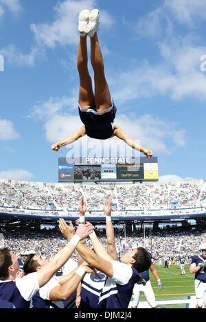 Sept. 18, 2010 - University Park, Pennsylvania, United States of America - Penn State Nittany Lions Cheerleaders during action in the game at Beaver Stadium in University Park, Pennsylvania.  during action in the game at Beaver Stadium in University Park, Pennsylvania.  Penn State defeated Kent State 24-0. (Credit Image: © Alex Cena/Southcreek Global/ZUMApress.com) Stock Photo