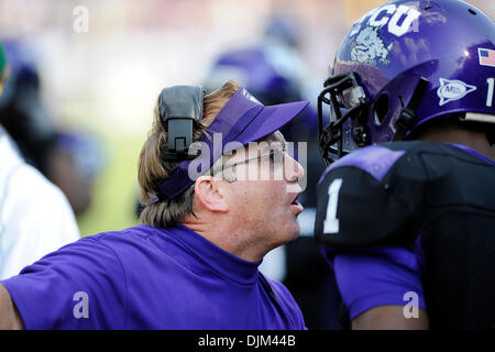 Sept. 18, 2010 - Fort Worth, Texas, United States of America - TCU Head Coach Gary Patterson during the game between Texas Christian University and Baylor University. The Horned Frogs defeated the Bears 45-10. (Credit Image: © Jerome Miron/Southcreek Global/ZUMApress.com) Stock Photo