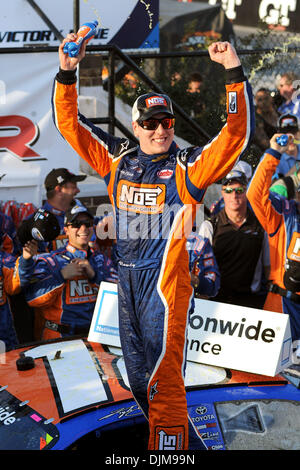 Sept. 25, 2010 - Dover, Deleware, United States of America - Kyle Busch celebrates with his crew in Victory Lane after winning the NASCAR Nationwide Series Dover 200 Saturday afternoon in Dover, DE. (Credit Image: © Russell Tracy/Southcreek Global/ZUMApress.com) Stock Photo