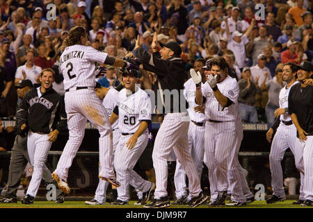 Colorado Rockies' Todd Helton at bat during Game 4 of the baseball World  Series Sunday, Oct. 28, 2007, at Coors Field in Denver. (AP Photo/Jack  Dempsey Stock Photo - Alamy