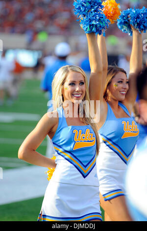 Sept. 25, 2010 - Austin, Texas, United States of America - A UCLA Bruins Cheerleader performs before the game between the University of Texas and UCLA. The Bruins defeated the Longhorns 34-12. (Credit Image: © Jerome Miron/Southcreek Global/ZUMApress.com) Stock Photo