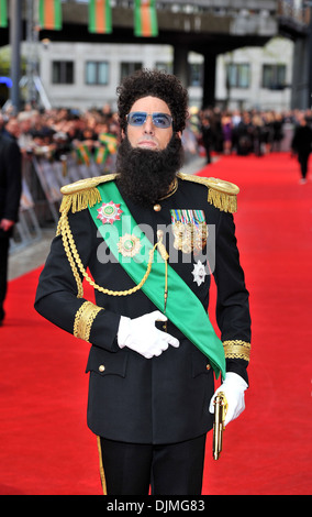 Sacha Baron Cohen aka Admiral General Aladeen 'The Dictator' World premiere held at Royal Festival Hall - Arrivals London Stock Photo