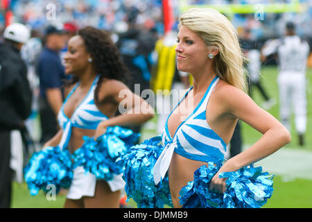 Sept. 26, 2010 - Charlotte, North Carolina, United States of America - Panther cheerleaders The Bengal's beat the Panthers 20-7 at Bank of America Stadium, Charlotte NC. (Credit Image: © Mark Abbott/Southcreek Global/ZUMApress.com) Stock Photo