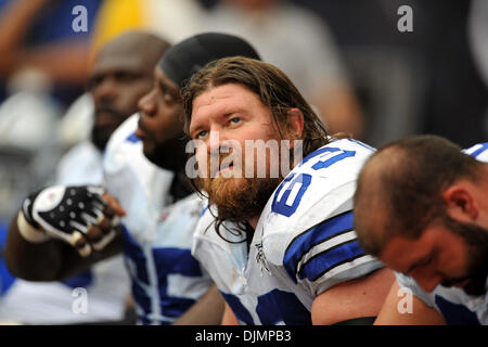 Sept. 26, 2010 - Houston, TX, USA - 26 September 2010: Dallas Cowboys guard Kyle Kosier (63) during the game between the Dallas Cowboys and the Houston Texans at Reliant Stadium in Houston, Texas. Cowboys wins against the Texans 27-13. (Credit Image: © Patrick Green/Southcreek Global/ZUMApress.com) Stock Photo