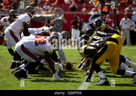 Sep. 26, 2010 - Tampa, Florida, United States of America - Tampa Bay Buccaneers host the Pittsburgh Steelers at Raymond James Stadium. The Tampa Buccaneers fall to the Pittsburgh Steelers 38-13 at Raymond James Stadium in Tampa, Florida. (Credit Image: © Anthony Smith/Southcreek Global/ZUMApress.com) Stock Photo
