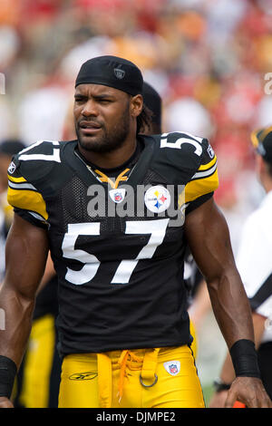 22 November 2009: Pittsburgh Steelers linebacker Keyaron Fox (57) during  the Kansas City Chiefs 27-24