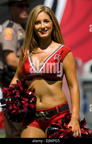 Sep. 26, 2010 - Tampa, Florida, United States of America - Tampa Bay Buccaneers cheeleader watching her team take on the Pittsburgh Steelers. The Tampa Buccaneers fall to the Pittsburgh Steelers 38-13 at Raymond James Stadium in Tampa, Florida. (Credit Image: © Anthony Smith/Southcreek Global/ZUMApress.com) Stock Photo
