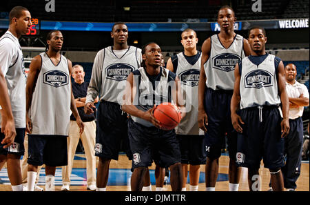 Mar 20, 2008 - Tampa, Florida, USA - UConn practices on Thursday as coach Jim Calhoun (rear) watches. NCAA practice day at the St. Pete Times Forum. (Credit Image: © Brian Cassella/St Petersburg Times/ZUMA Press) RESTRICTIONS: * Tampa Tribune and USA Tabloids Rights OUT * Stock Photo