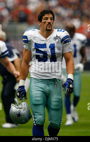 Sept. 26, 2010 - Houston, Texas, United States of America - Dallas Cowboys linebacker Keith Brooking #51 walks to the sidelines during the game between the Dallas Cowboys and the Houston Texans at Reliant Stadium in Houston, Texas. The Cowboys beat the Texans 27-13. (Credit Image: © Matt Pearce/Southcreek Global/ZUMApress.com) Stock Photo