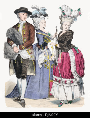 Late18th century XVIII 1700s French  Gentry Stock Photo