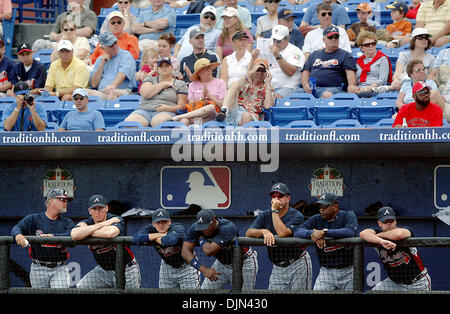 Mar 03, 2008 - Port St. Lucie, Florida, USA - .Atlanta Braves team members and coaches watch a game against the New York Mets from the dugout at Tradition Stadium. (Credit Image: © Meghan McCarthy/Palm Beach Post/ZUMA Press) RESTRICTIONS: * USA Tabloids Rights OUT * Stock Photo