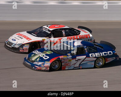 Mar 08, 2008 - Hampton, Georgia, USA - NASCAR 2008 - MIKE WALLACE (#7) and DAVID RAGAN (#6) ride side-by-side during the Nicorette 300 at Atlanta Motor Speedway on Saturday, March 8, 2008. (Credit Image: © Timothy L. Hale/ZUMA Press) Stock Photo