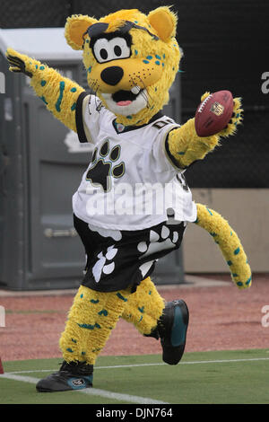 Jaxson De Ville, the Jacksonville Jaguars mascot, performs during