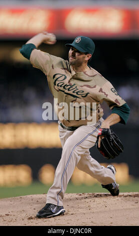 Apr 04, 2008 - San Diego, California, USA - BASEBALL: MLB 2008 Series Opener Game 1 of 3: Los Angeles Dodgers at San Diego Padres - Padres' JUSTIN GERMANO pitches in the first inning. Dodgers beat Padres 7-1. (Credit Image: © Charlie Neuman/San Diego Union Tribune/ZUMA Press) RESTRICTIONS: * USA Tabloids Rights OUT * Stock Photo