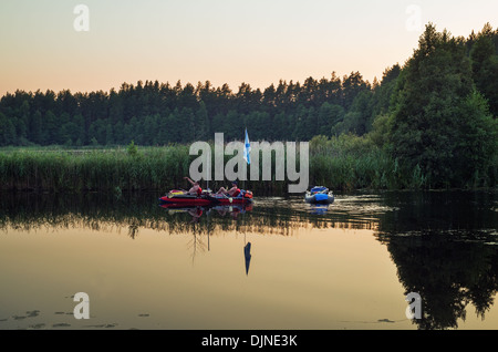 Travel on the silent forest river in the summer - 10. Stock Photo