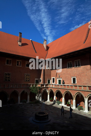 Courtyard of 15th Century Jagiellonian University where the astronomer Copernicus graduated as a student, Old Town, Krakow, Poland. Stock Photo