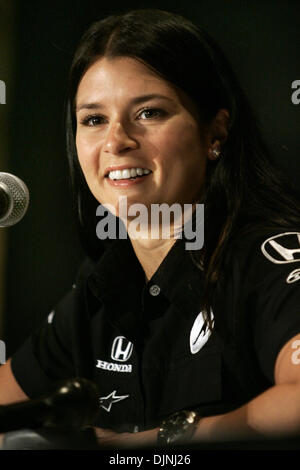 Apr 20, 2008 - Long Beach, California, USA - DANICA PATRICK became the first female winner in IndyCar history Sunday, capturing the Indy Japan 300 in her 50th career start. Patrick appears at a press conference Sunday in Long Beach after a return filght from Japan to the U.S. Mandatory Credit: Photo by Jonathan Alcorn/ZUMA Press. Stock Photo