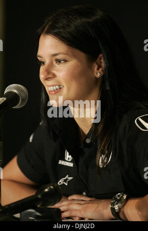 Apr 20, 2008 - Long Beach, California, USA - DANICA PATRICK became the first female winner in IndyCar history Sunday, capturing the Indy Japan 300 in her 50th career start. Patrick appears at a press conference Sunday in Long Beach after a return filght from Japan to the U.S. Mandatory Credit: Photo by Jonathan Alcorn/ZUMA Press. © Copyright 2008 by Jonathan Alcorn Stock Photo