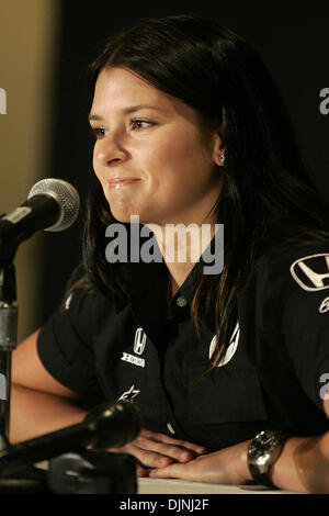 Apr 20, 2008 - Long Beach, California, USA - DANICA PATRICK became the first female winner in IndyCar history Sunday, capturing the Indy Japan 300 in her 50th career start. Patrick appears at a press conference Sunday in Long Beach after a return filght from Japan to the U.S. Mandatory Credit: Photo by Jonathan Alcorn/ZUMA Press. © Copyright 2008 by Jonathan Alcorn Stock Photo