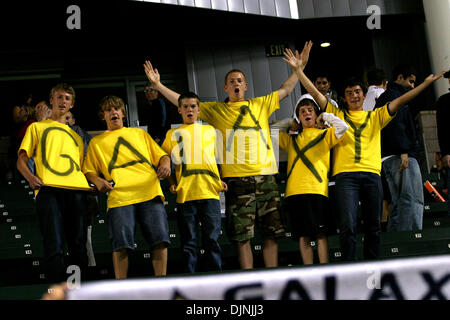 Apr 26, 2008 - Carson, CA, USA L.A. Galaxy fans show their support against Chivas USA in the Superclassico match of the two Los Angeles MLS teams at the Home Depot Center. The Galaxy defeated Chivas USA 5-2. Mandatory Credit: Photo by Jonathan Alcorn/ZUMA Press. Stock Photo