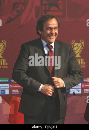 Apr 30, 2008 - St. Petersburg, Russia - The 2008 UEFA Champions League Final will be played on 21 May 2008 at the Luzhniki Stadium in Moscow, Russia. Pictured: FILE April 3, 2008, UEFA President MICHEL PLATINI brings the UEFA Cup to Moscow. (Credit Image: © PhotoXpress/ZUMA Press) RESTRICTIONS: * North and South America Rights Only * Stock Photo