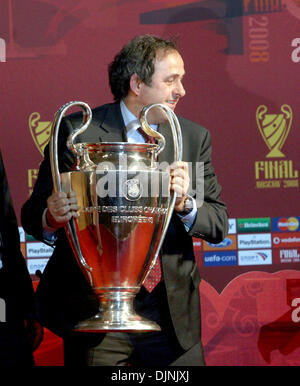 Apr 30, 2008 - St. Petersburg, Russia - The 2008 UEFA Champions League Final will be played on 21 May 2008 at the Luzhniki Stadium in Moscow, Russia. Pictured: FILE April 3, 2008, UEFA President MICHEL PLATINI brings the UEFA Cup to Moscow. (Credit Image: Stock Photo