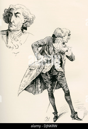 The Marquis. Illustration by Harry Furniss for the Charles Dickens novel A Tale of Two Cities Stock Photo