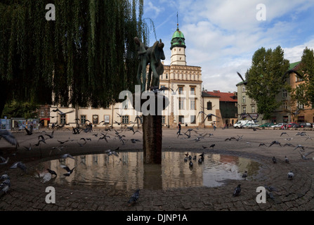 The Renaissance Town Hall and Central Square, The old Jewish Quarter at Kazimierz, Krakow, Poland Stock Photo