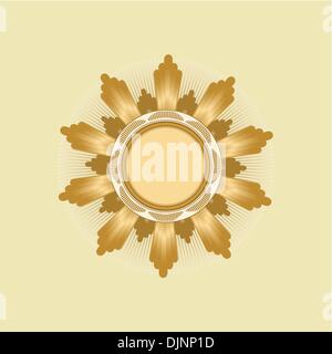 Insignia -  star shaped    .  Blank so you can add your own images. Vector illustration. Stock Vector