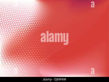 red  abstract techno background   ;                composition of dots and curved lines--great for backgrounds, or layering over Stock Vector