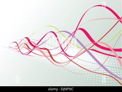 Abstract lines background: composition of colored curved lines - great for backgrounds, or layering over other images Stock Vector