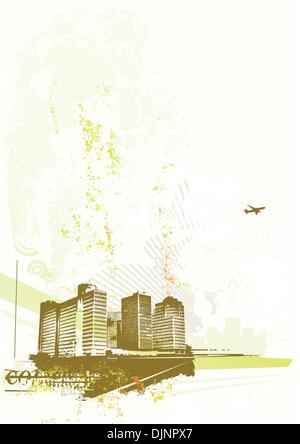 Urban retro abstract background, made in grunge style. Vector illustration Stock Vector