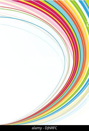 Vector illustration of abstract background made of Colorful Rainbow curved lines Stock Vector