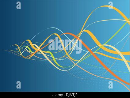 Abstract lines background: composition of colored curved lines - great for backgrounds, or layering over other images Stock Vector