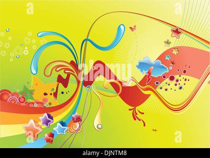 Vector illustration of colorful funny Candy background. Stock Vector