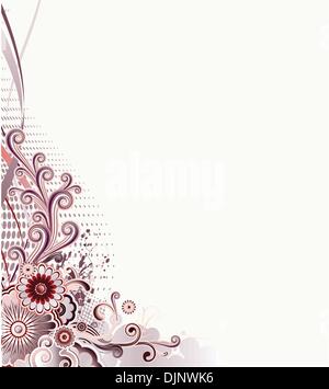 Vector illustration of urban retro styled design made of floral and ornamental elements. Stock Vector